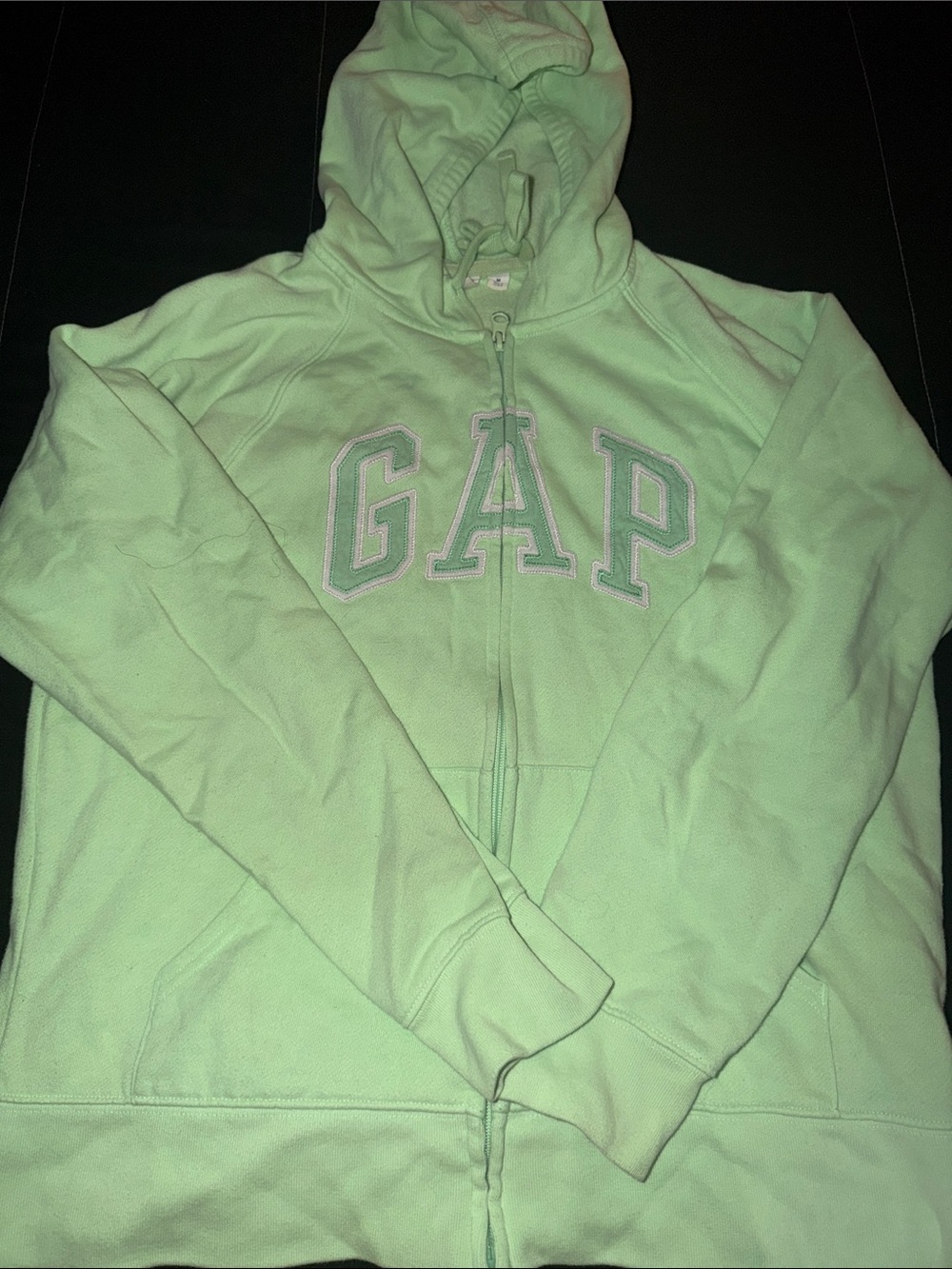 GAP Light Mint Green Full-Zip Hoodie with Embroidered Logo
